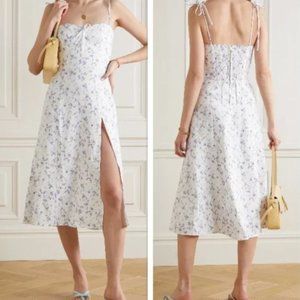 Reformation Joyce Midi Dress Floral Linen Print - Size 4 - Worn Once - Perfect